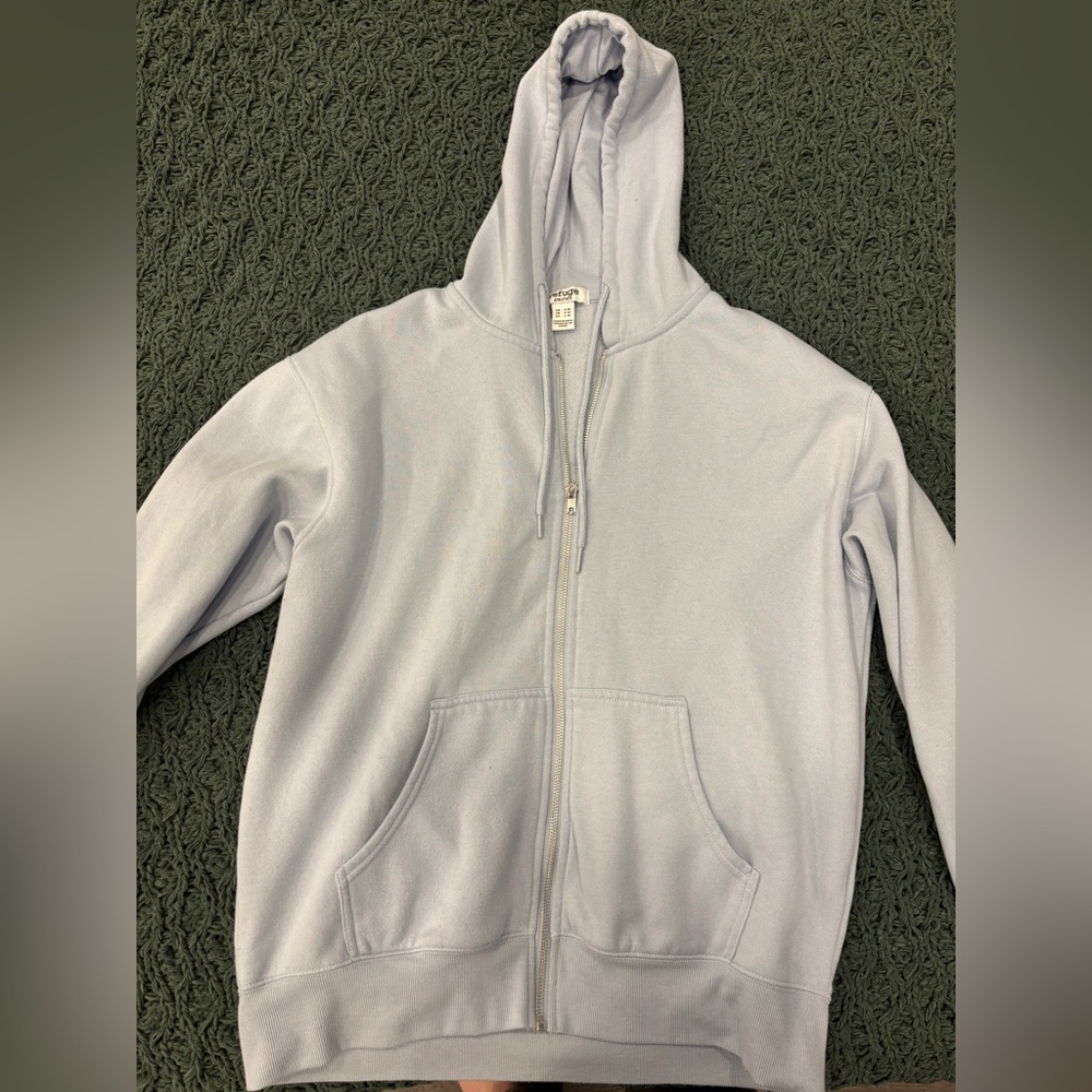 Refuge Light Blue Zip-Up Hoodie